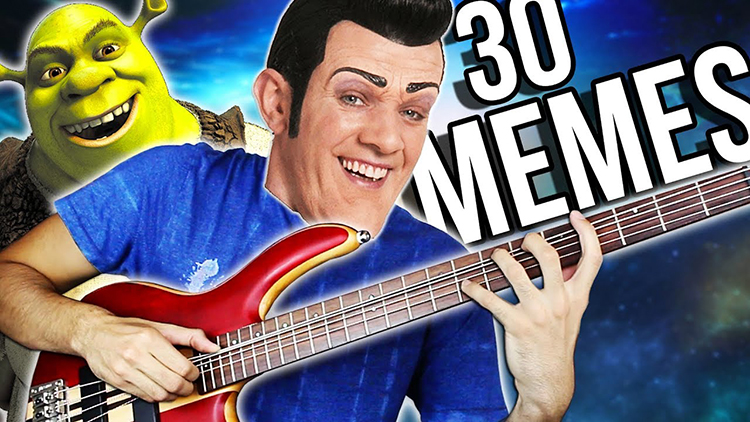 Musician Performs 30 Music Memes on a Bass Guitar in 2 Minutes