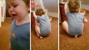 Toddler Tries To Sit on Tiny Chair