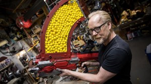 Adam Savage Upgrades a Nerf Rival Nemesis Blaster to Fire 1,000 Soft Plastic Balls