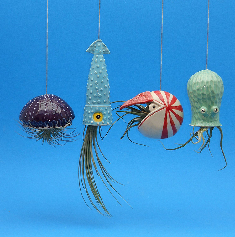 Adorable Ceramic Sea Creature Hanging Planters