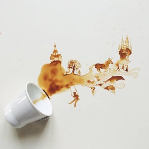 Artist Creates Beautiful Illustrations From Spilled Drinks, Food, and Soil
