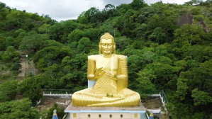 Golden Buddha Statures Cave Temples Sri Lanka