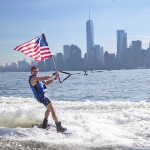 Casey Neistat Surfing East River 4th July Flag