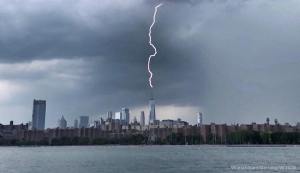 Lightning Striking One World Trade Center