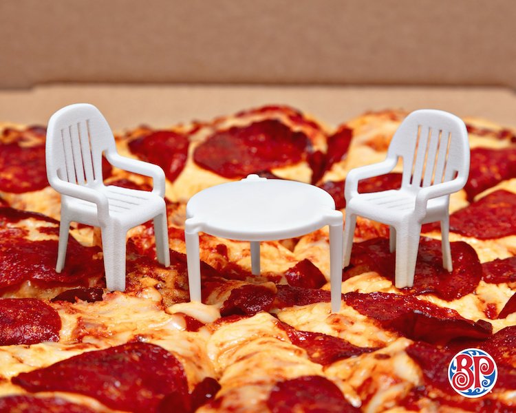 Canadian Pizzeria Brilliantly Creates Tiny Patio Chairs To