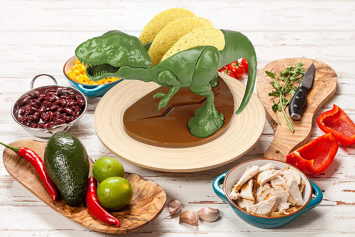 NACHOsaurus and TACOsaurus Rex, A Handy Pair of Prehistoric Plastic