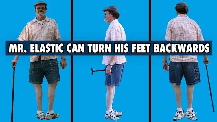 Mr. Elastic Turns Feet Backwards