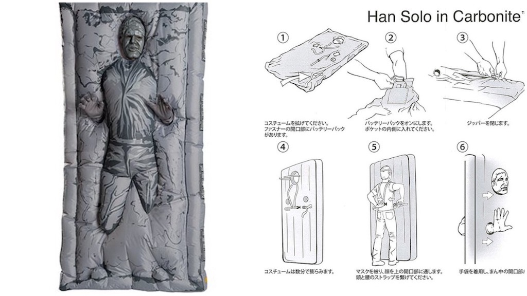 Adult Star Wars Inflatable Han Solo Frozen In Carbonite Costume