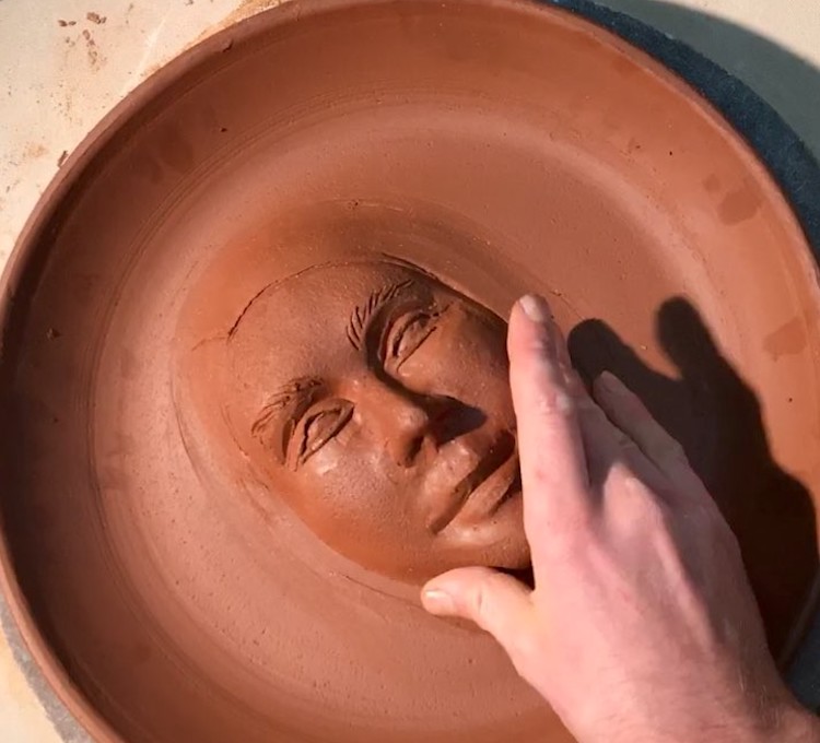 Sculpting Faces into Clay Plates