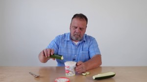 Man Eats Ice Cream with Zucchini
