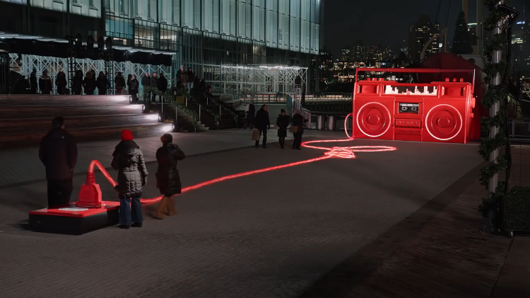 Giant Red Boombox In New York City