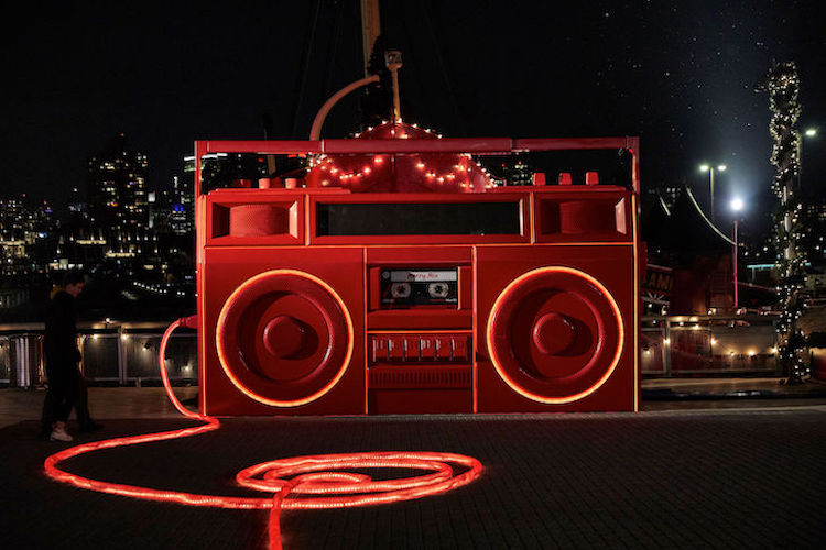 A Giant Red Boombox In New York City That Starts a Massive Holiday