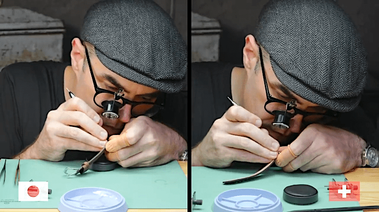Watchmaker Takes Apart Two Watches Swiss Japanese Carpenter