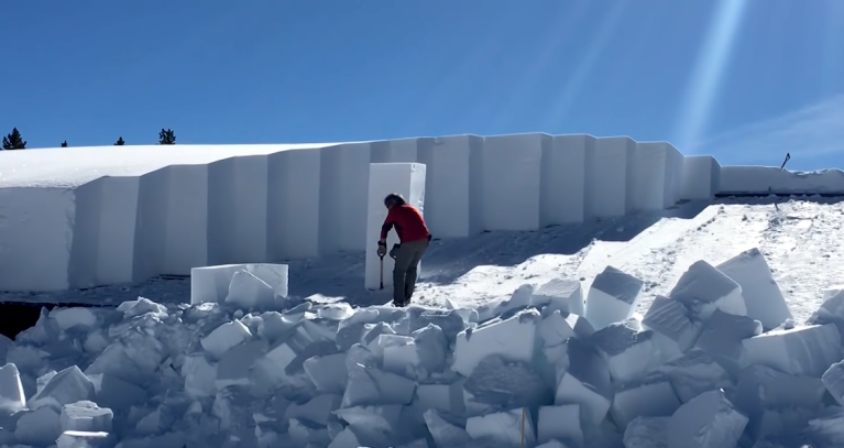 Clearing 7 Foot Deep Snow