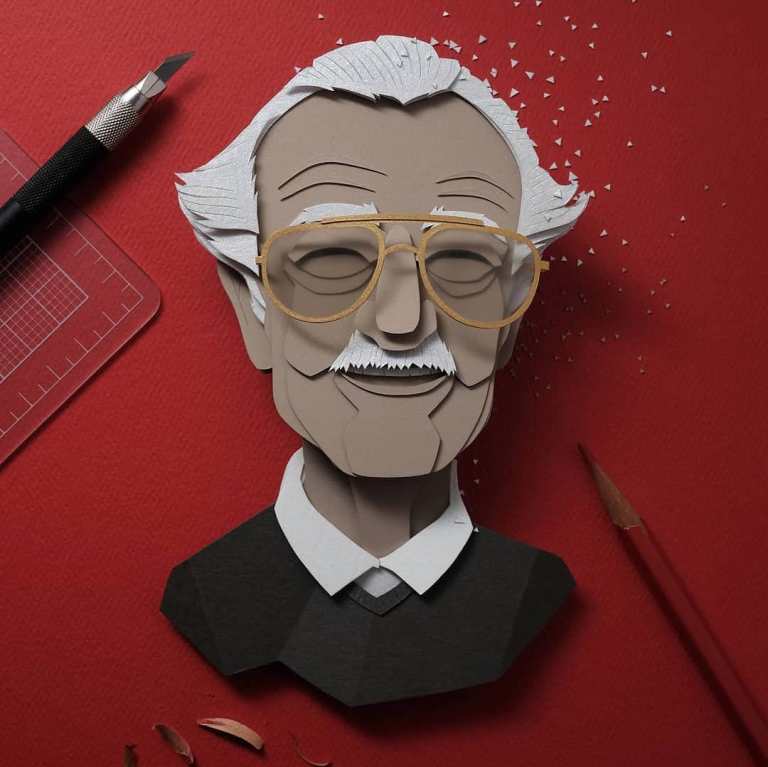 Cut Paper 3D Portrait Stan Lee John Ed De Vera