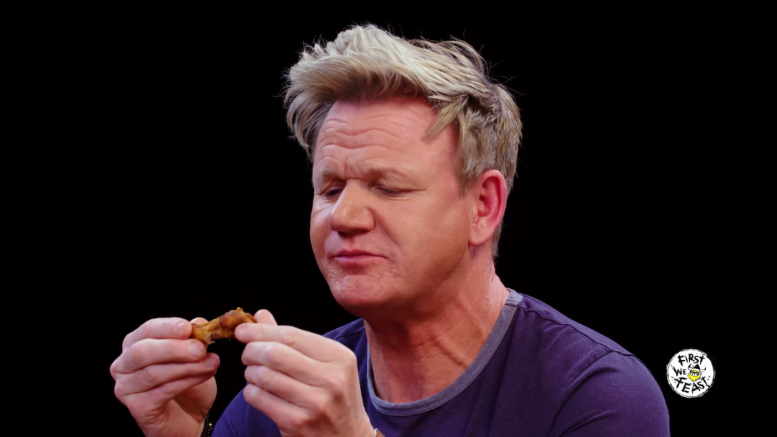 Gordon Ramsay Savagely Critiques Spicy Wings _ Hot Ones
