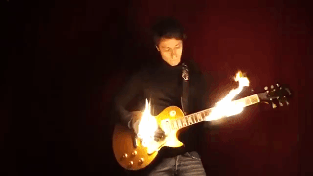 Guitar played with FIRE