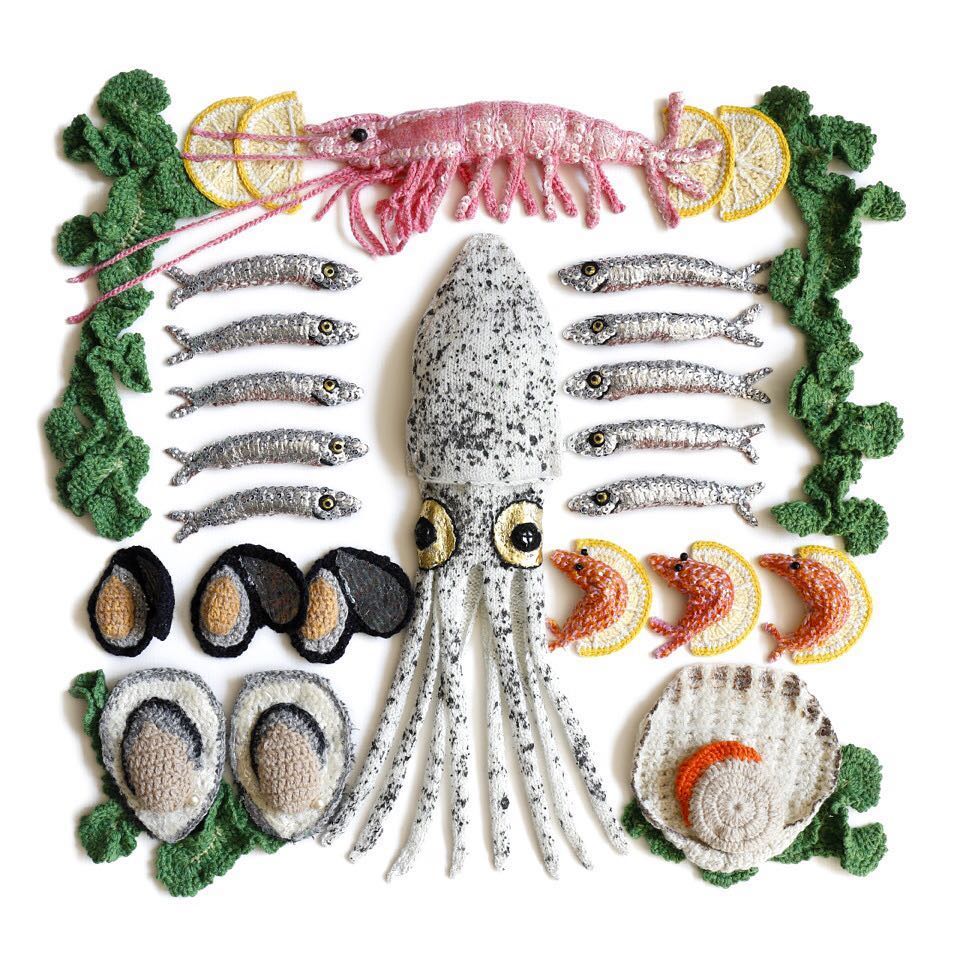 Kate Jenkins Crocheted Seafood