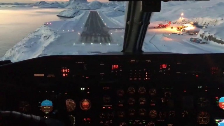 Landing in Maniitsoq, Greenland