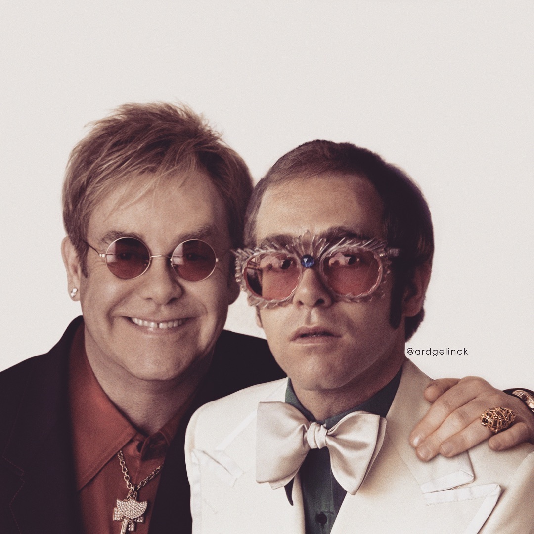 Elton-John-Posing-With-Younger-Self-Ard-