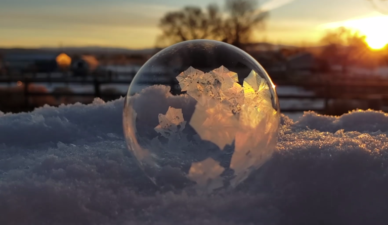 Frozen Soap Bubble