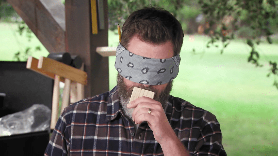 Nick Offerman Smelling Wood
