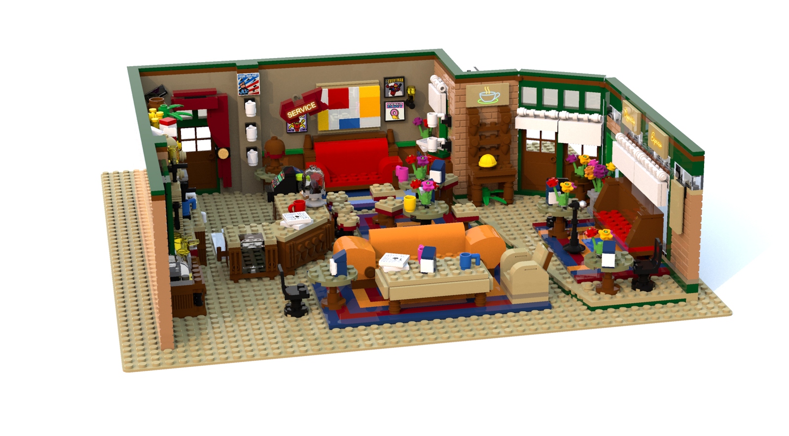 A LEGO Recreation of 'Central Perk', The Beloved Coffee Shop Featured ...