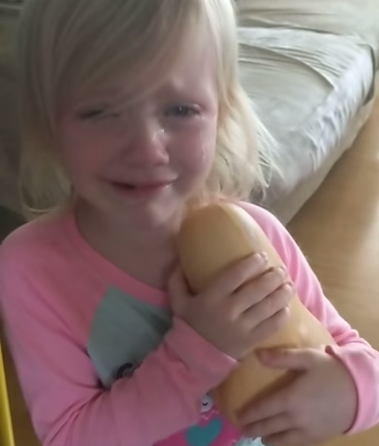 Little Girl Refuses to Let Go of Squash