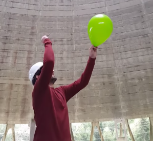 What a Popping Balloon Sounds Like Inside Nuclear Cooling Tower