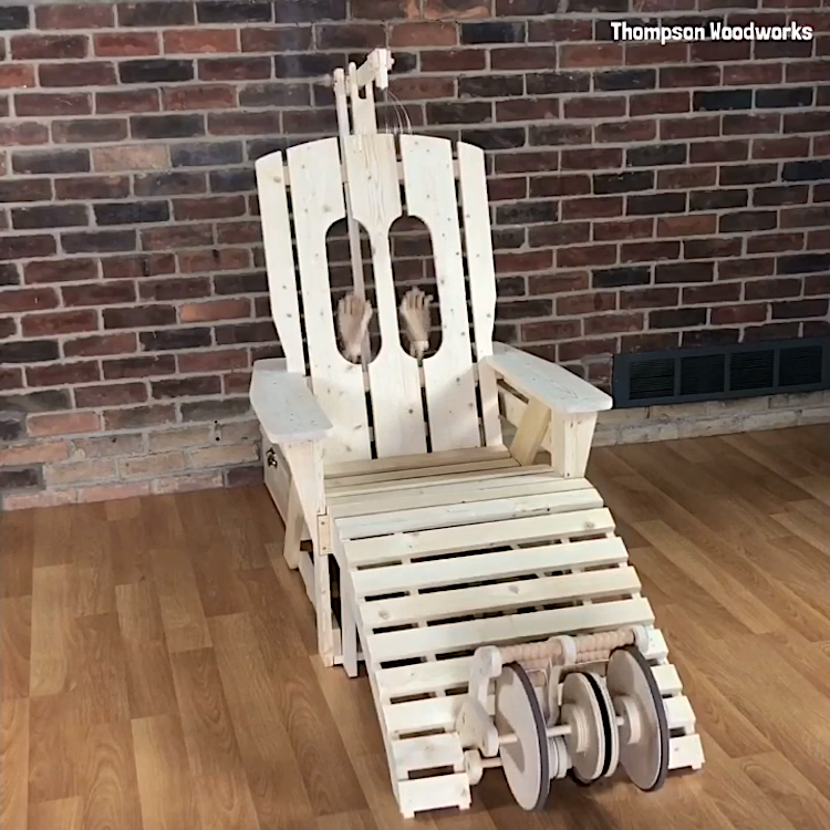 Wooden Recliner With Automatic Back Scratching Hands