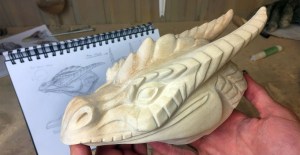 Dragon Head Wood Carving