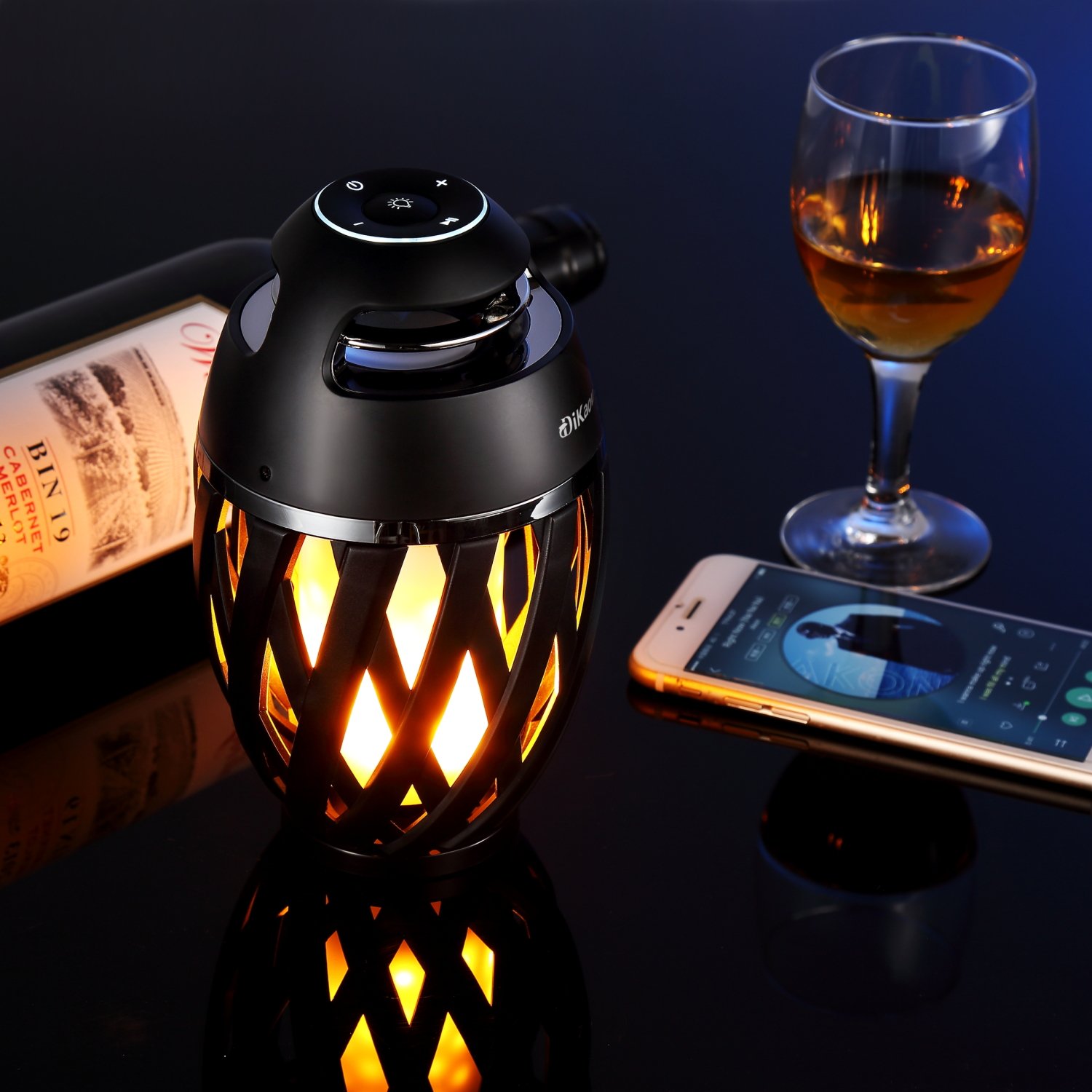 dancing flame bluetooth speaker