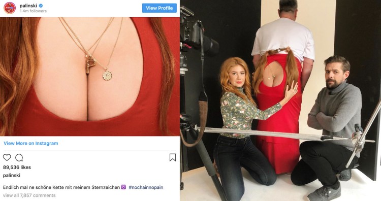 Palina Rojinski Fake Cleavage Instagram Prank