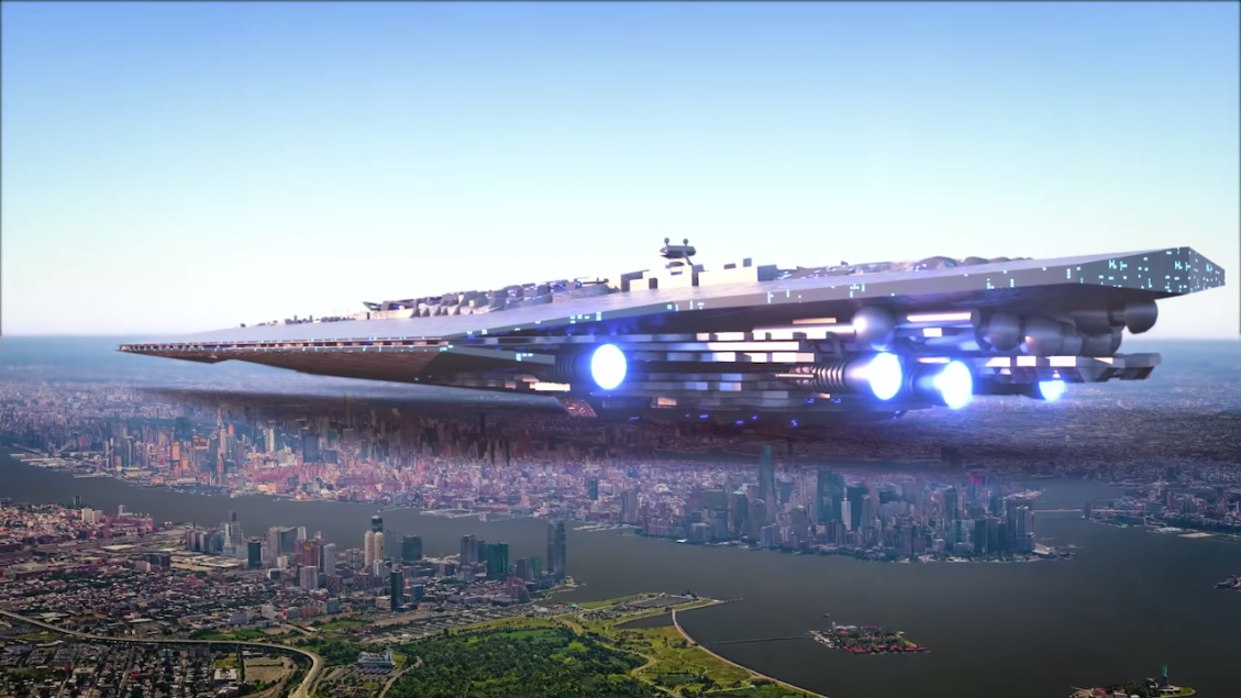 Star Wars on Earth Over Manhattan