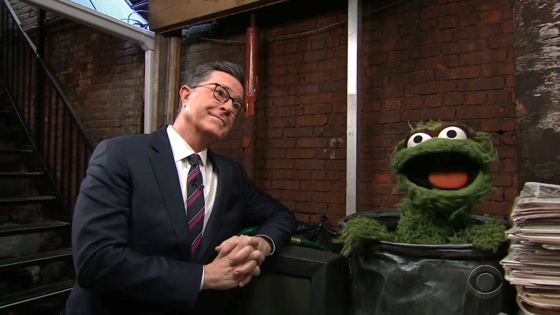 Stephen Colbert and Oscar The Grouch Sing Duet