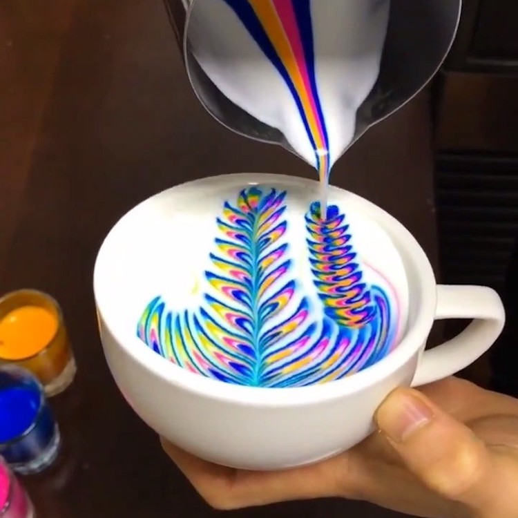 Vivid Color Latte Art