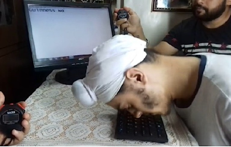 Davinder Singh Typing With Nose