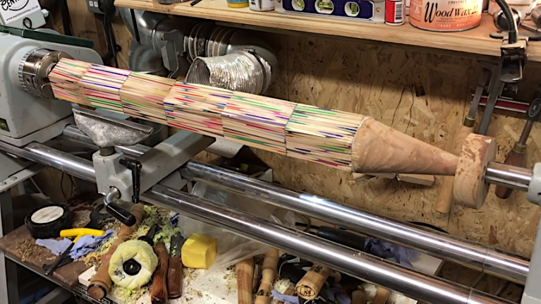 Giant Colored Pencil Made Out of Colored Pencils