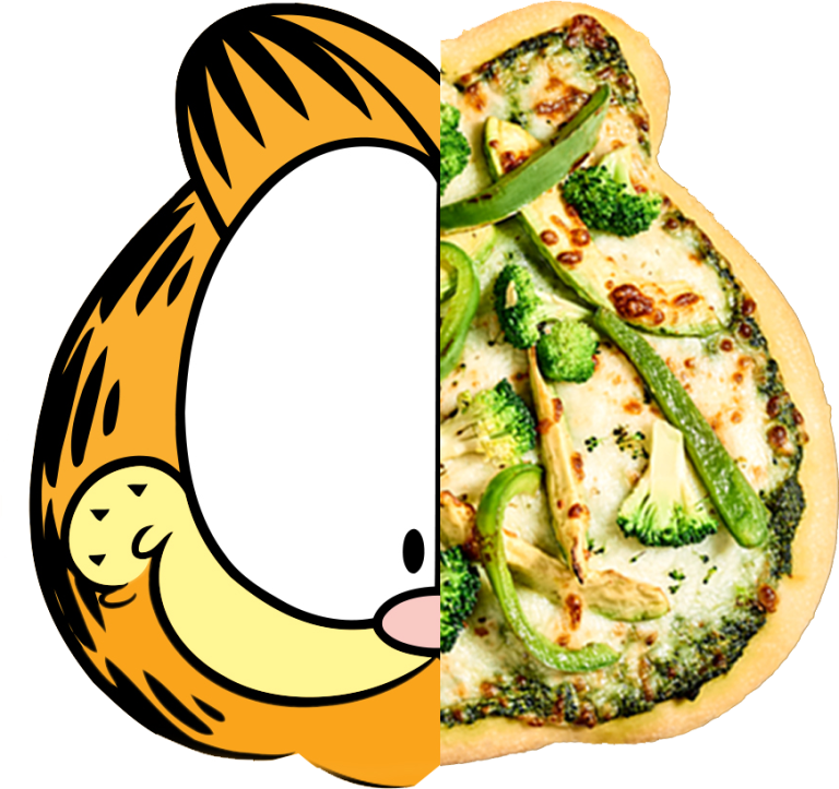 Garfield Shaped Pizza