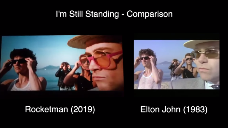 Rocketman Movie I'm Still Standing Comparison