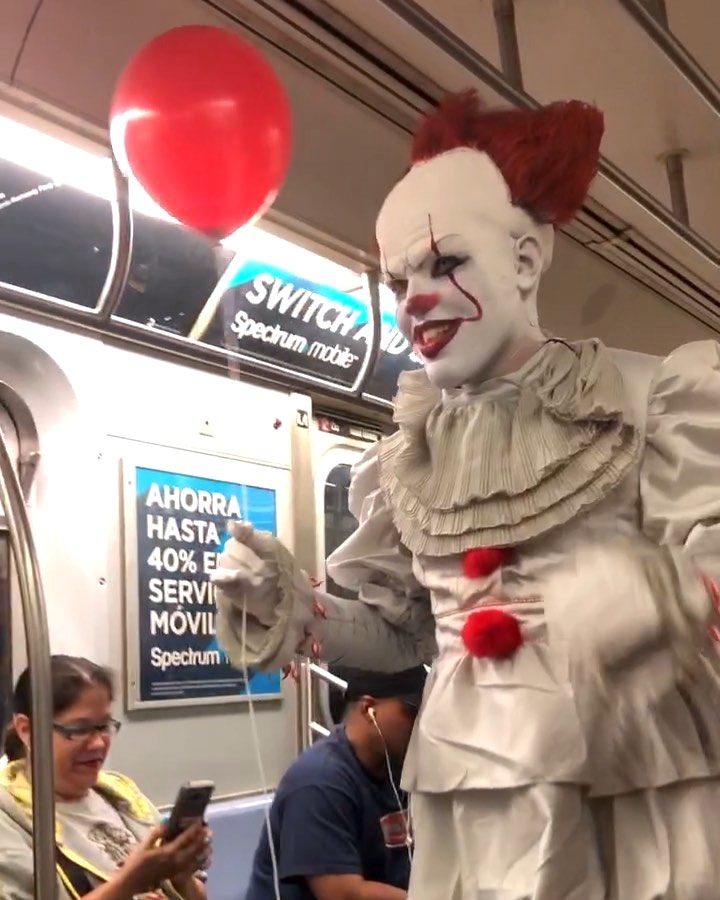Pennywise the Clown on NYC Subway