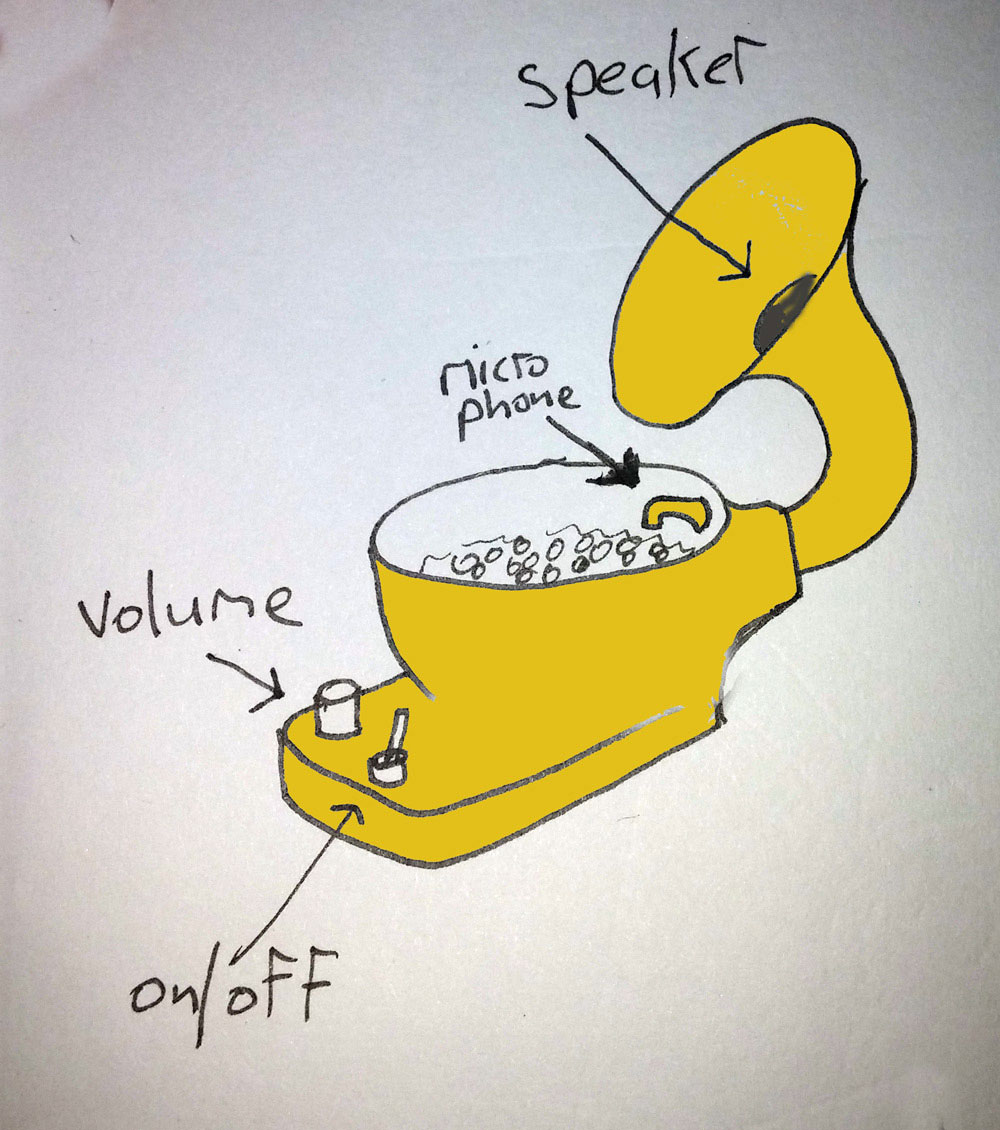 A Cereal Bowl With a Red Tuba Speaker That Amplifies the 'Snap, Crackle