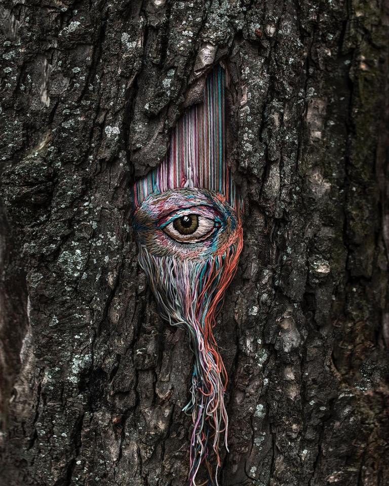 Diana Yevtukh Tree Eye Embroidery