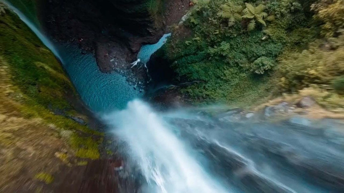 Drone Jungle Waterfall