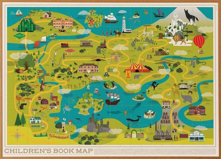 A Colorfully Illustrated Map That Celebrates The Magic Of Children's ...