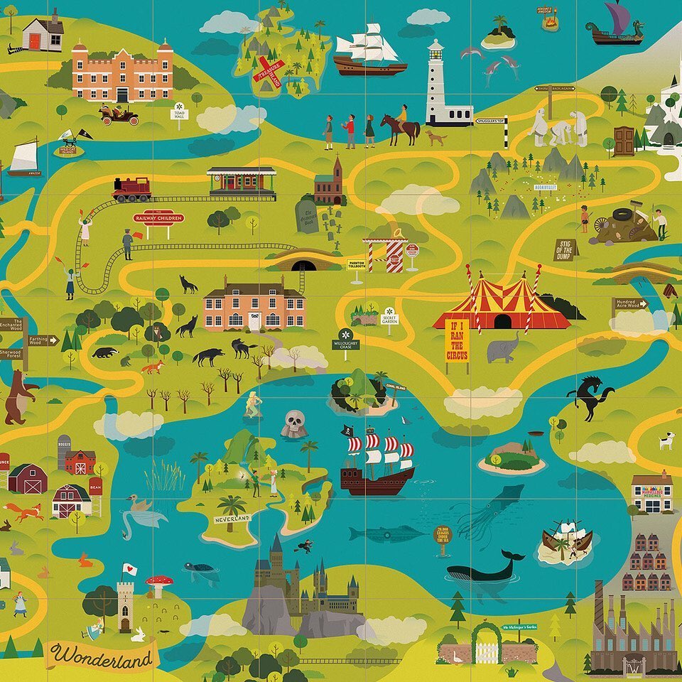 A Colorfully Illustrated Map That Celebrates The Magic Of Children S   Dorothy Collective Childrens Book Map 