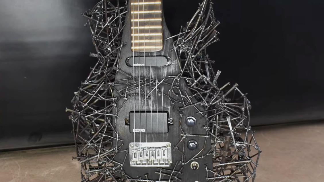 Guitar Frame Made Out of Reclaimed Nails