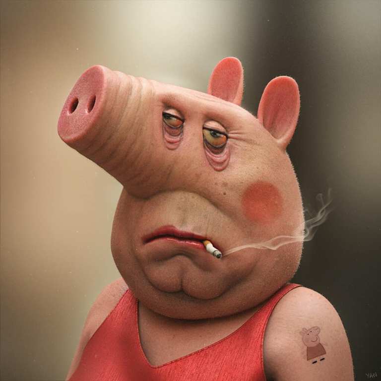 Peppa Pig Smoking