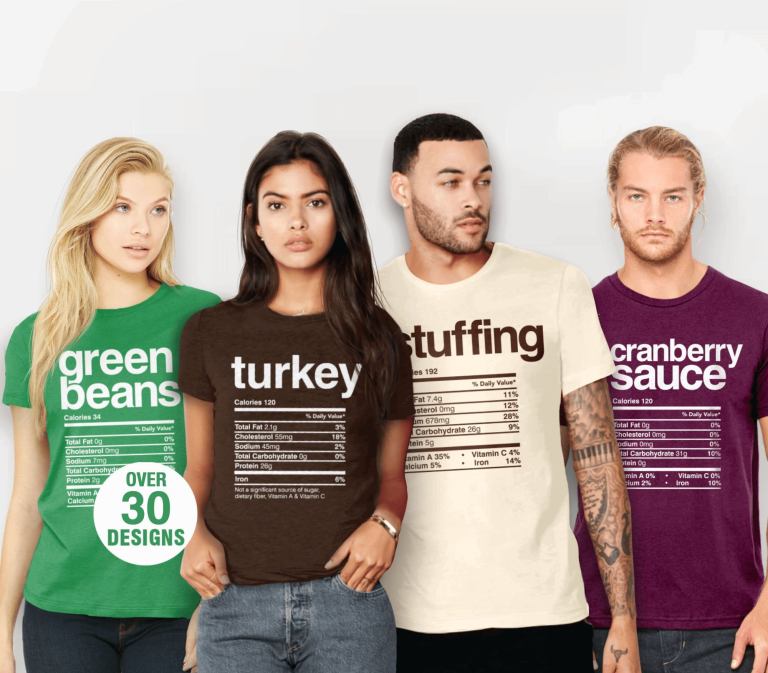 Thanksgiving Dinner Nutrition Tshirts