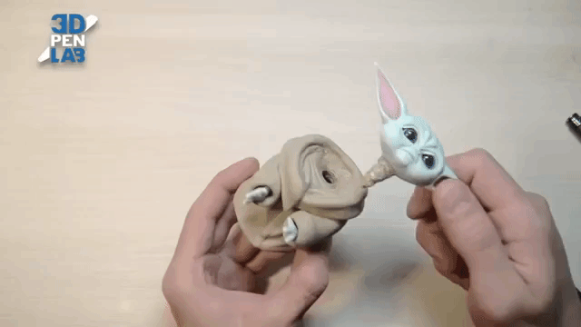 Putting Baby Yoda Head on Body 3D Pen